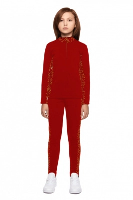 КОСТЮМ ТРИКОТАЖНЫЙ СПОРТИВНЫЙ ДЛЯ ДЕТЕЙ VARDI КРАСНЫЙ 170