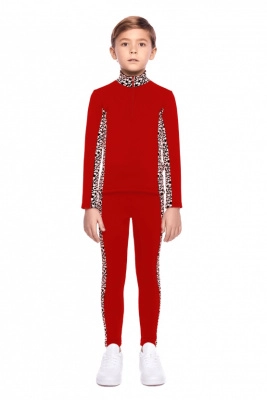 КОСТЮМ ТРИКОТАЖНЫЙ СПОРТИВНЫЙ ДЛЯ ДЕТЕЙ INGI КРАСНЫЙ/ЧЕРНЫЙ 128