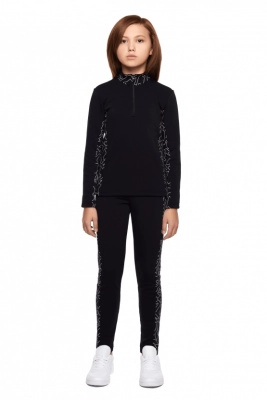 КОСТЮМ ТРИКОТАЖНЫЙ СПОРТИВНЫЙ ДЛЯ ДЕТЕЙ VARDI ЧЕРНЫЙ 134