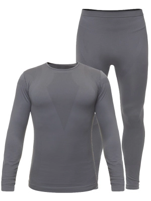 КОМПЛЕКТ ТЕРМОБЕЛЬЯ EXTRA FIT UNISEX МАЙКА С ДЛ.РУКАВОМ+БРЮКИ СЕРЫЙ ТМН XXL