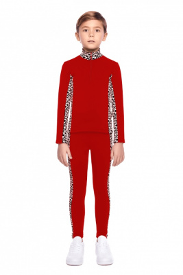 КОСТЮМ ТРИКОТАЖНЫЙ СПОРТИВНЫЙ ДЛЯ ДЕТЕЙ INGI КРАСНЫЙ/ЧЕРНЫЙ 128