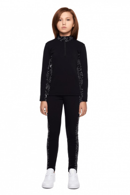 КОСТЮМ ТРИКОТАЖНЫЙ СПОРТИВНЫЙ ДЛЯ ДЕТЕЙ VARDI ЧЕРНЫЙ 134