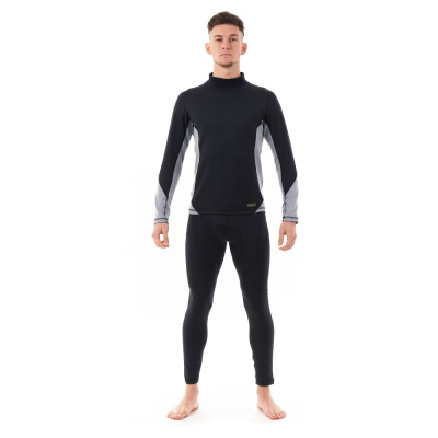 Термобелье зимнее с высоким воротом мужское Black - Gray 2023 (XXL)
