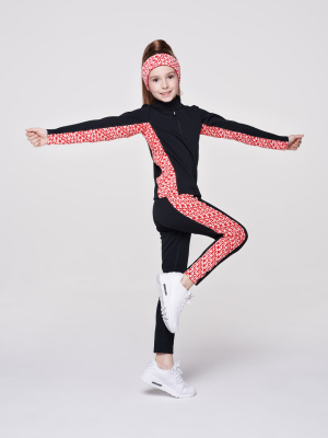 КОСТЮМ ТРИКОТАЖНЫЙ СПОРТИВНЫЙ ДЛЯ ДЕТЕЙ INGI ЧЕРНЫЙ/КРАСНЫЙ 92