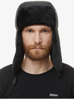 ШАПКА-УШАНКА ПУХ LORIS ЧЕРНЫЙ 56